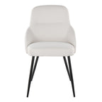 York Upholstered Chair - Set of 2 - Black Metal, White PU