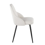 York Upholstered Chair - Set of 2 - Black Metal, White PU
