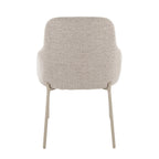 York Upholstered Chair - Set of 2 - Latte Metal, Oatmeal Fabric
