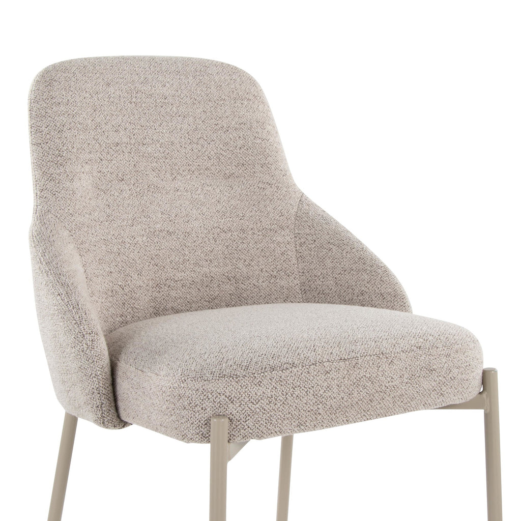York Upholstered Chair - Set of 2 - Latte Metal, Oatmeal Fabric