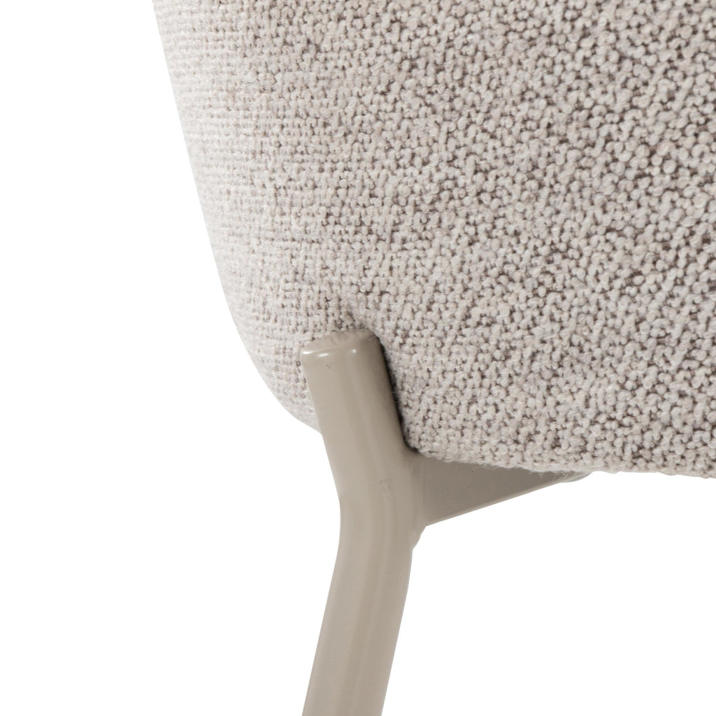 York Upholstered Chair - Set of 2 - Latte Metal, Oatmeal Fabric