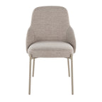 York Upholstered Chair - Set of 2 - Latte Metal, Oatmeal Fabric