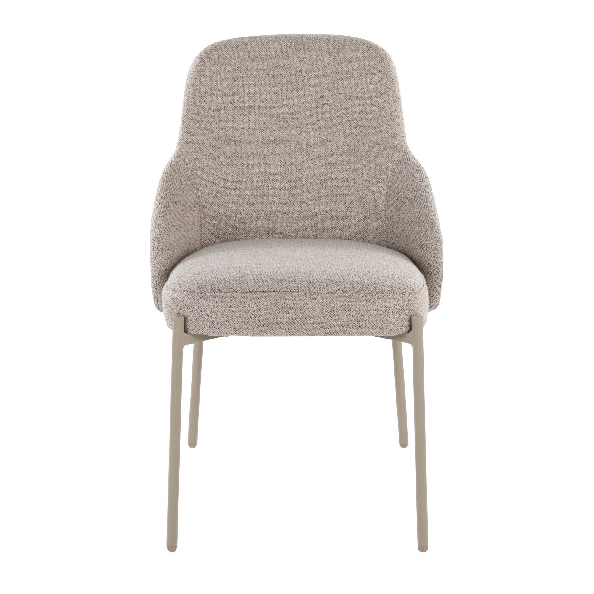 York Upholstered Chair - Set of 2 - Latte Metal, Oatmeal Fabric