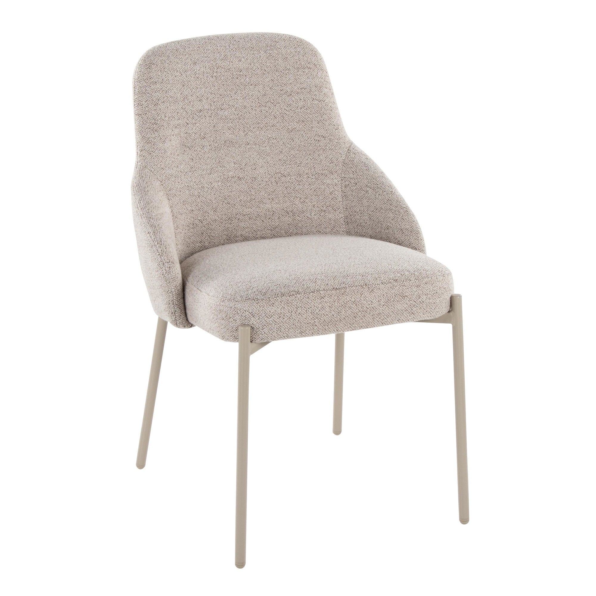 York Upholstered Chair - Set of 2 - Latte Metal, Oatmeal Fabric
