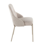 York Upholstered Chair - Set of 2 - Latte Metal, Oatmeal Fabric