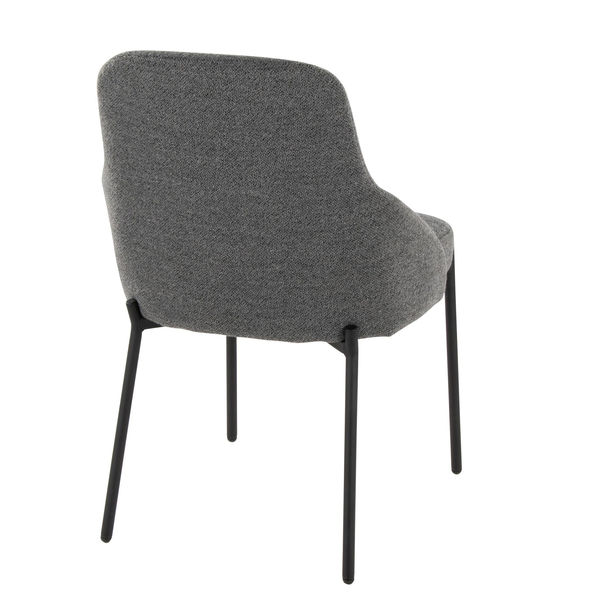 York Upholstered Chair - Set of 2 - Black Metal, Dark Grey Fabric
