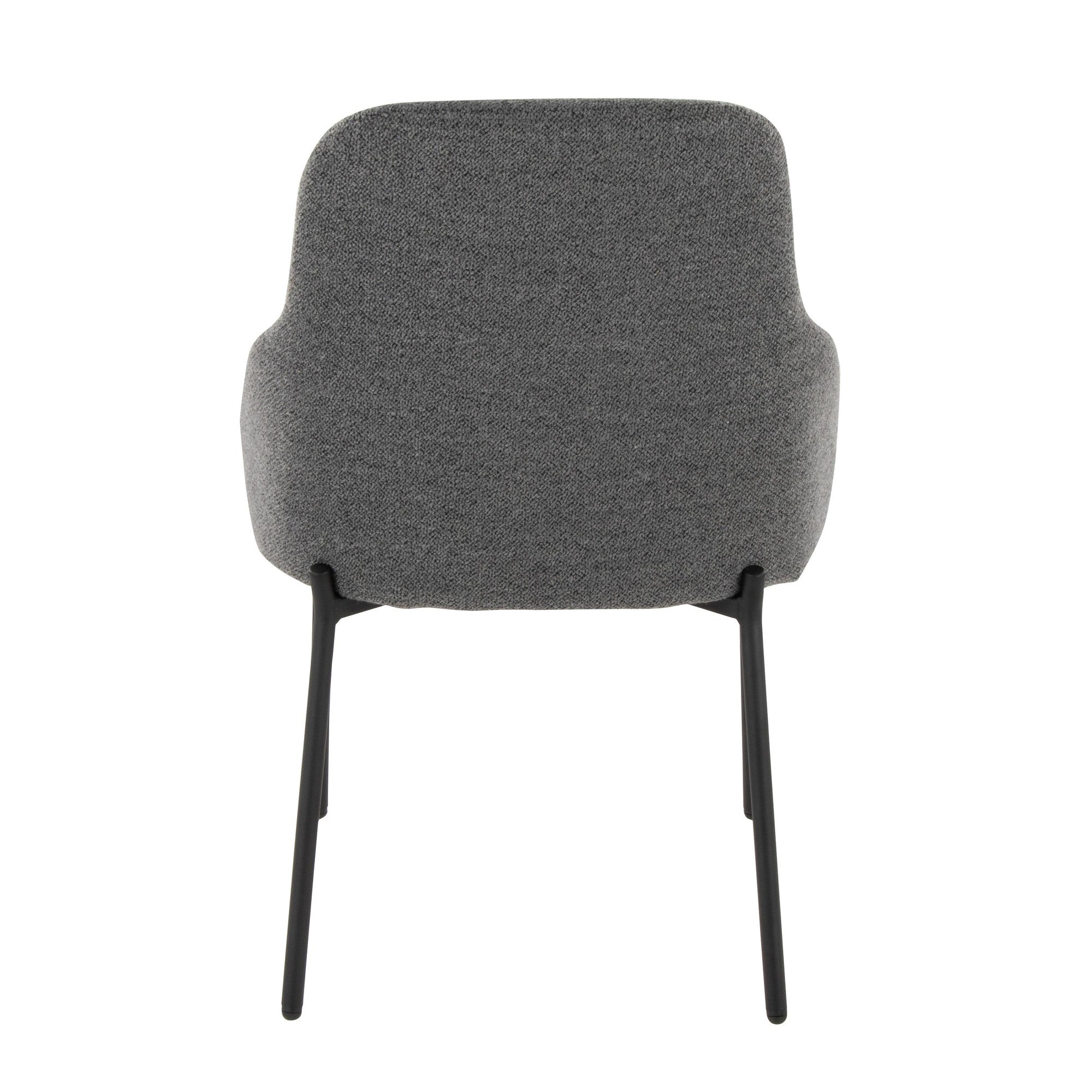 York Upholstered Chair - Set of 2 - Black Metal, Dark Grey Fabric