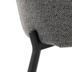 York Upholstered Chair - Set of 2 - Black Metal, Dark Grey Fabric