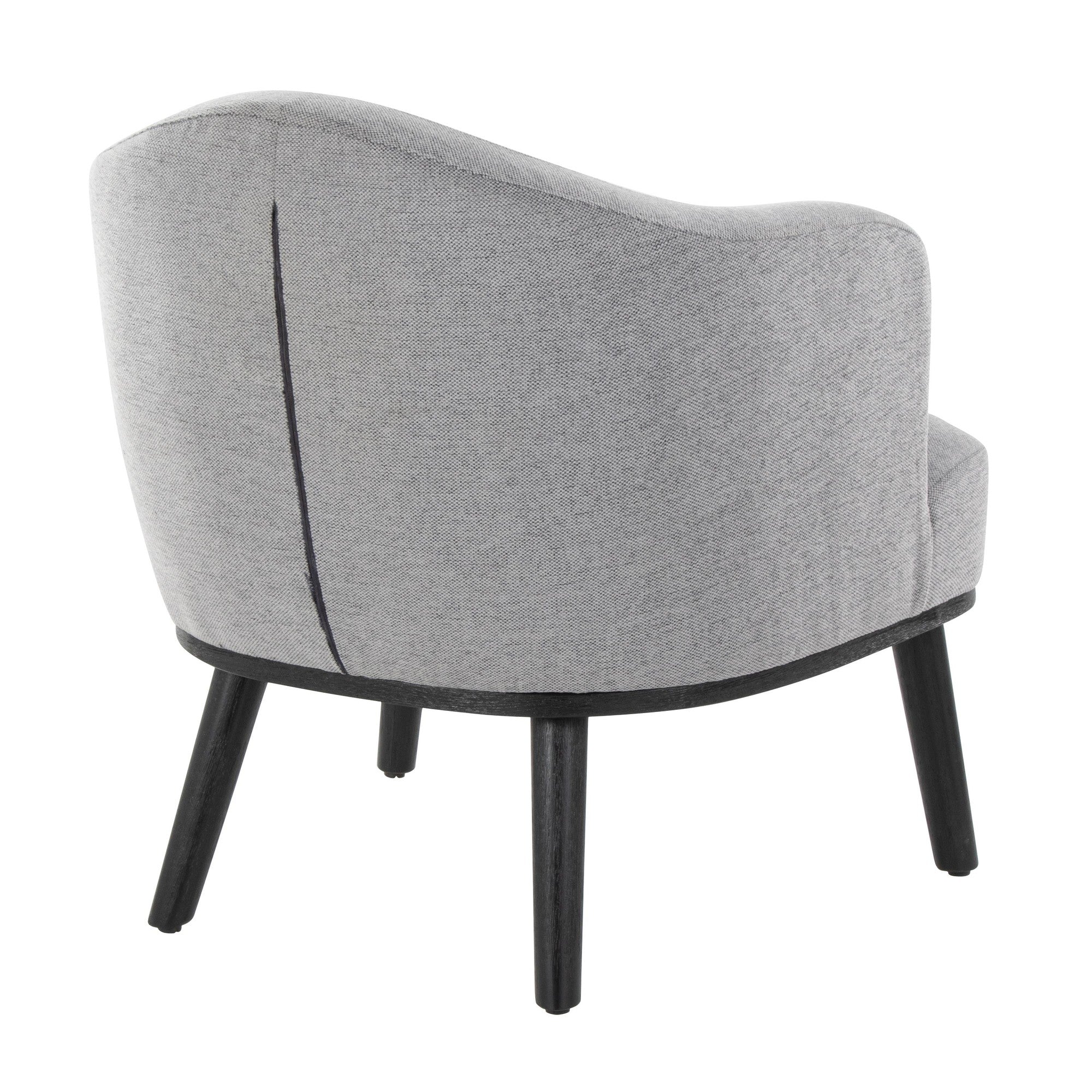 Ahoy Accent Chair - Black Wood, Grey Fabric