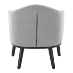 Ahoy Accent Chair - Black Wood, Grey Fabric