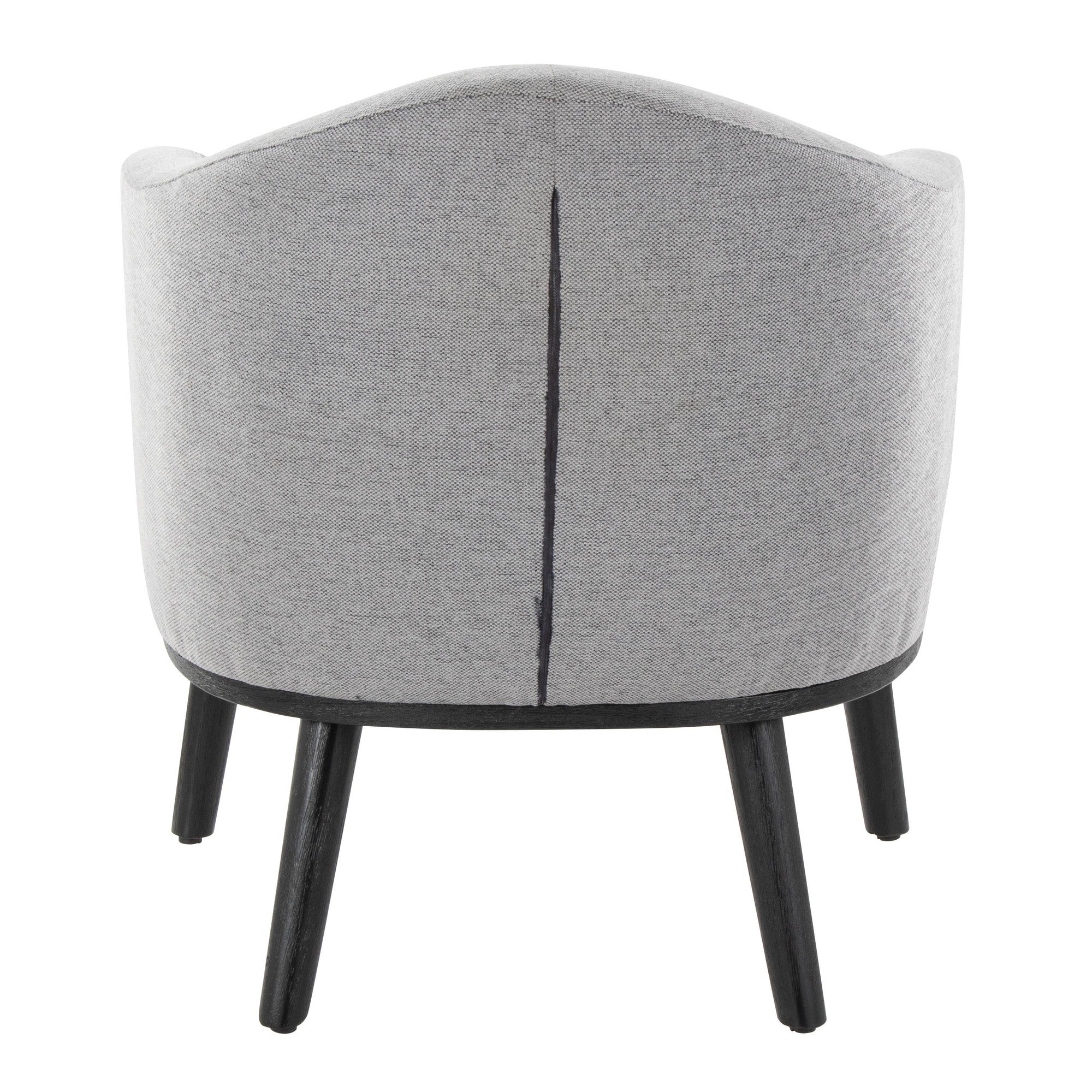 Ahoy Accent Chair - Black Wood, Grey Fabric