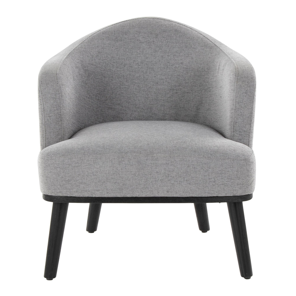 Ahoy Accent Chair - Black Wood, Grey Fabric