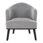 Ahoy Accent Chair - Black Wood, Grey Fabric