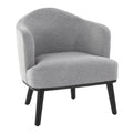 Ahoy Accent Chair - Black Wood, Grey Fabric