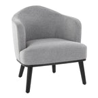 Ahoy Accent Chair - Black Wood, Grey Fabric