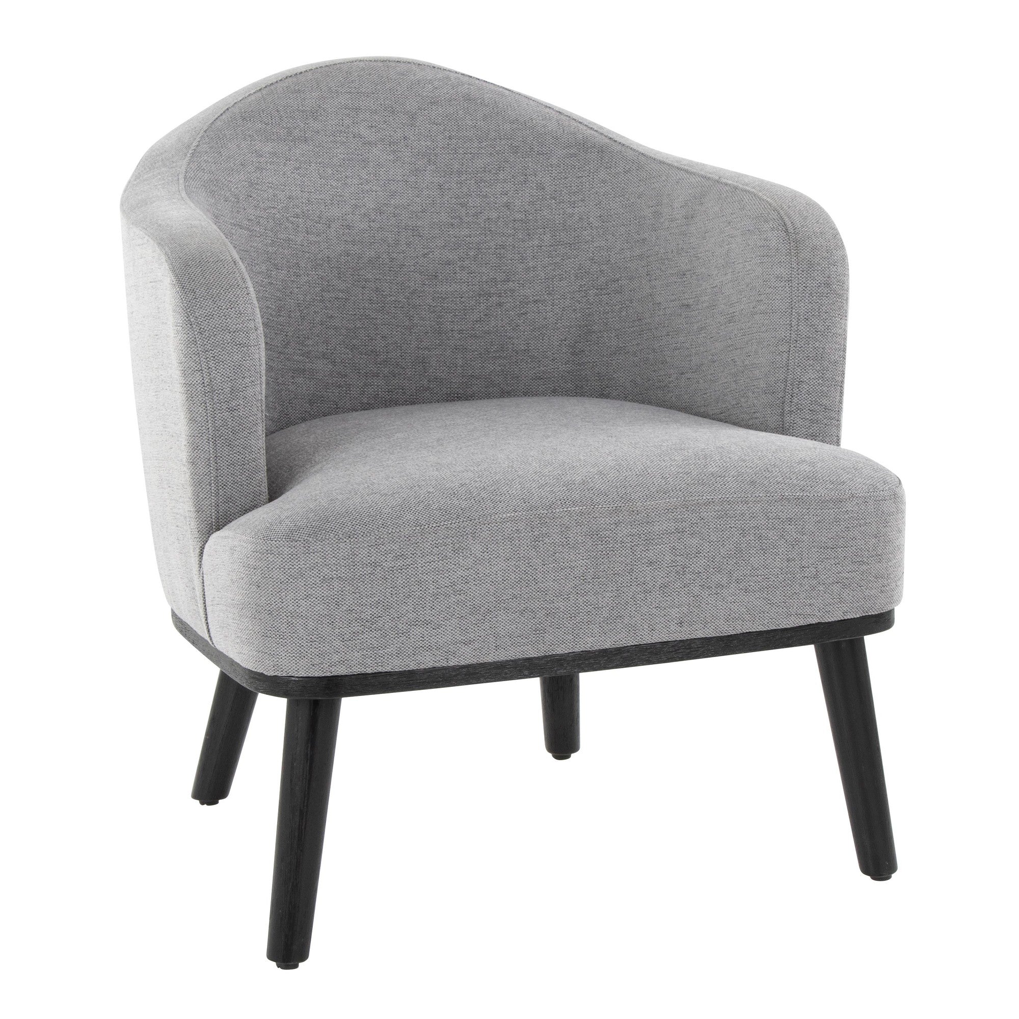 Ahoy Accent Chair - Black Wood, Grey Fabric