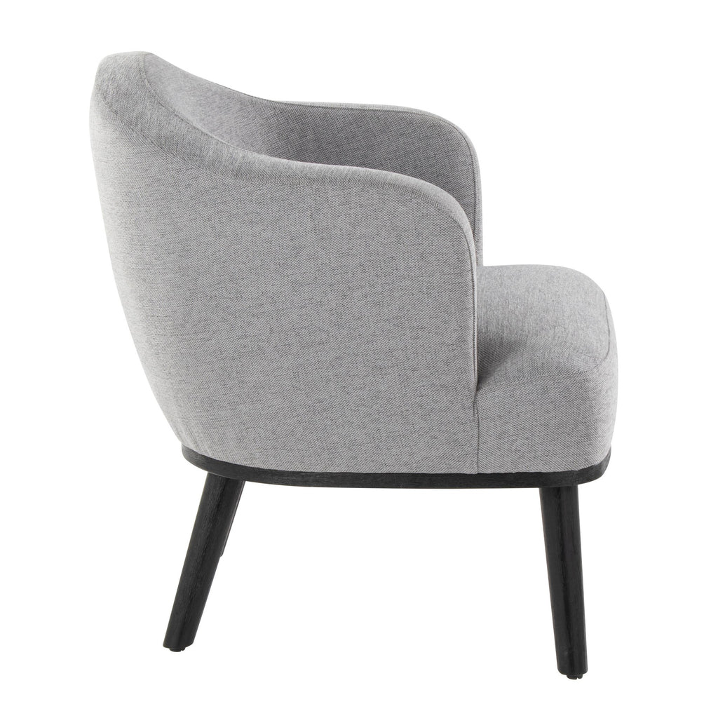 Ahoy Accent Chair - Black Wood, Grey Fabric