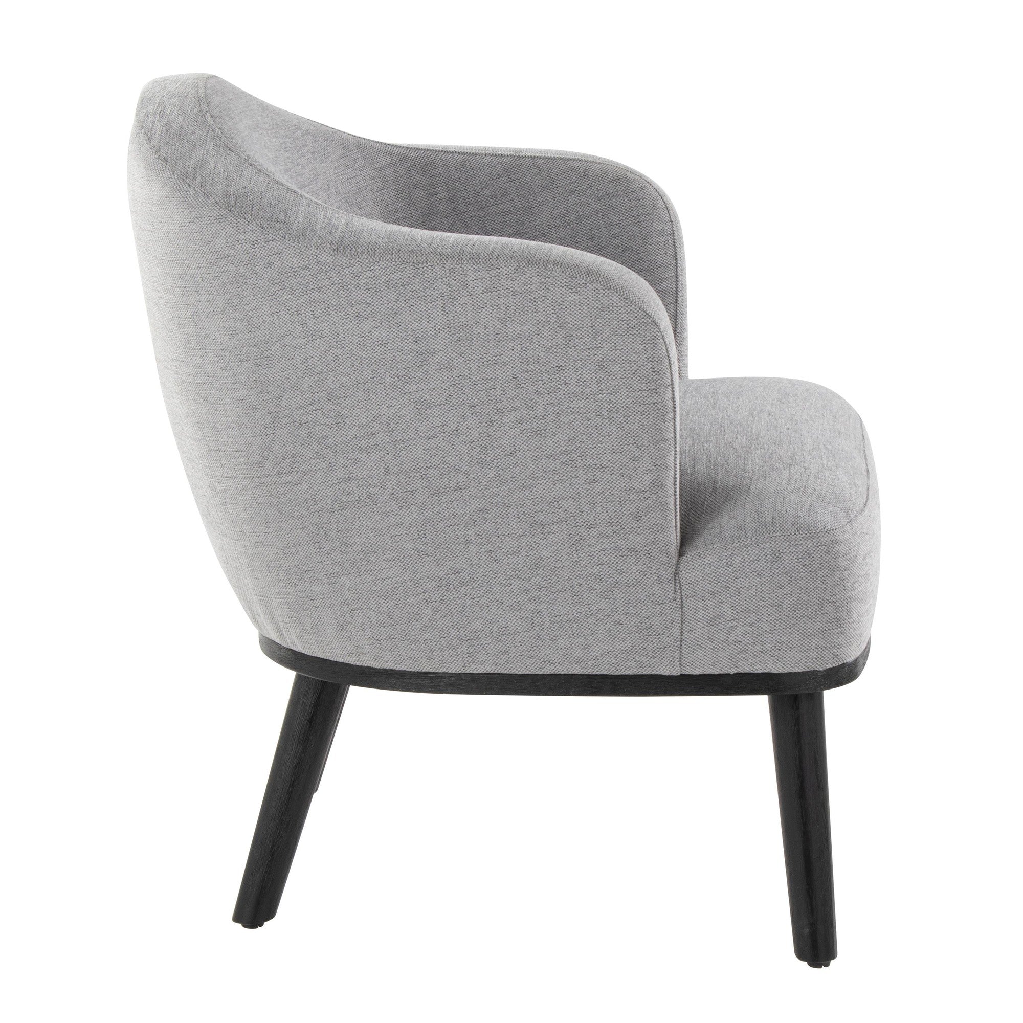 Ahoy Accent Chair - Black Wood, Grey Fabric