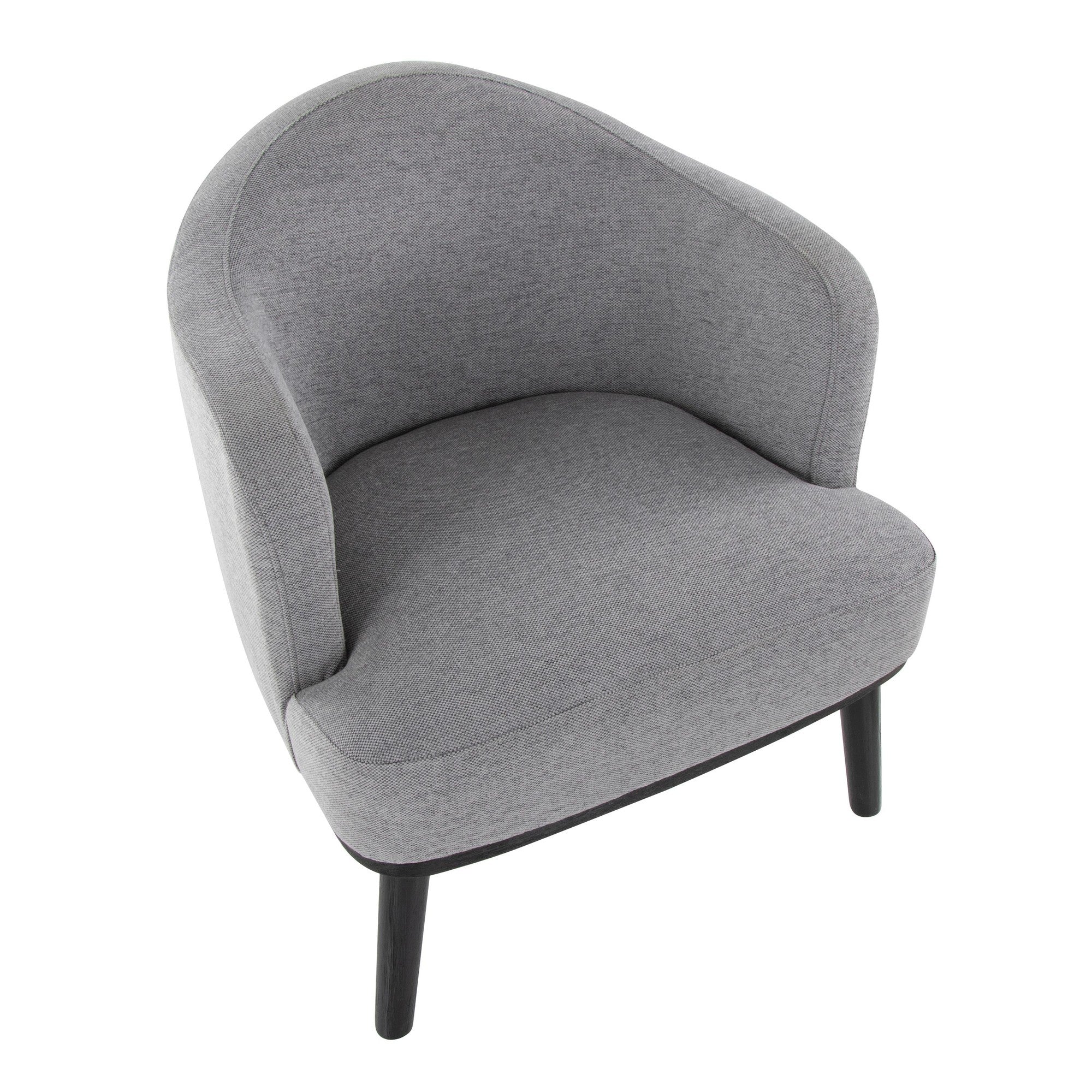 Ahoy Accent Chair - Black Wood, Grey Fabric