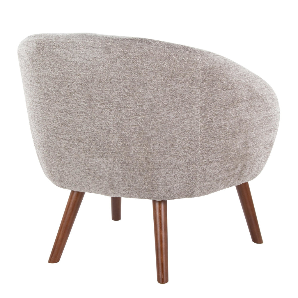 Ashland Lounge Chair - Walnut Wood, Grey Fabric