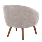 Ashland Lounge Chair - Walnut Wood, Grey Fabric