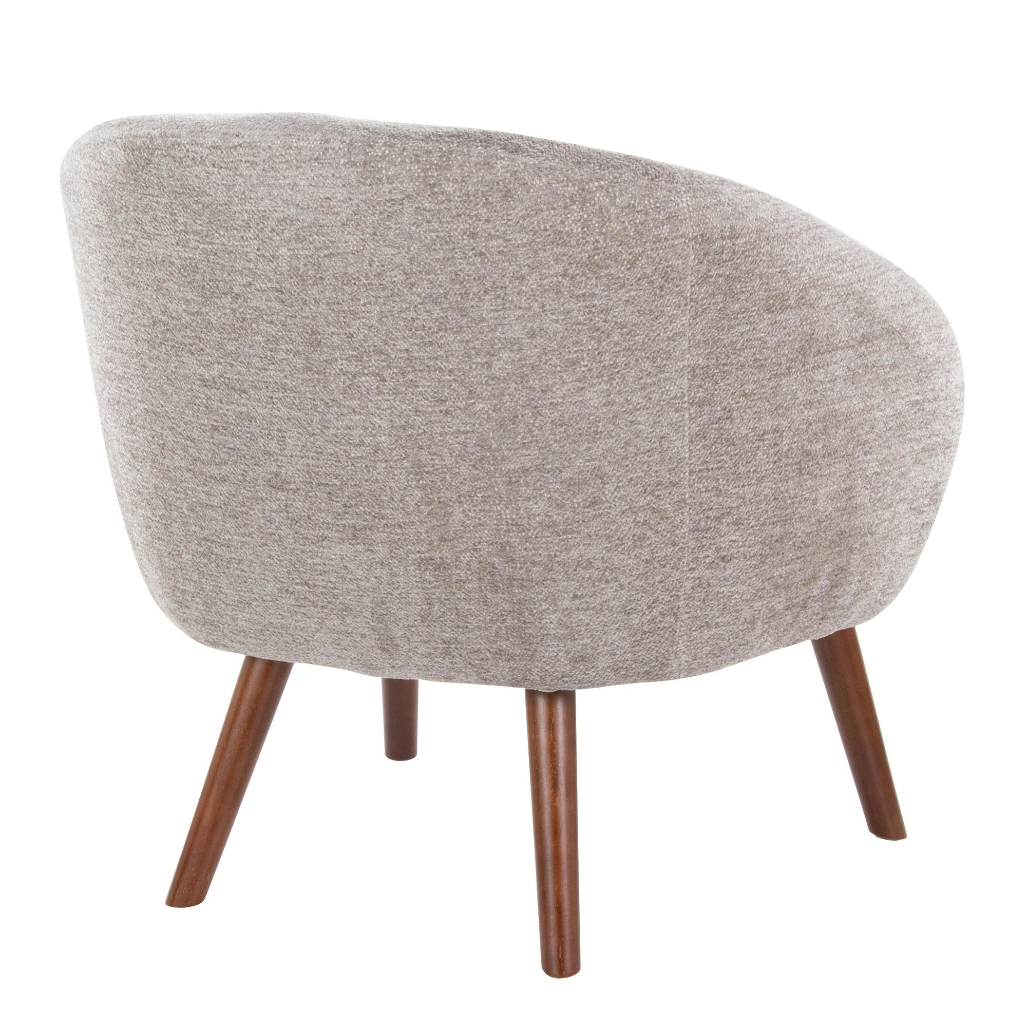 Ashland Lounge Chair - Walnut Wood, Grey Fabric