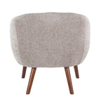 Ashland Lounge Chair - Walnut Wood, Grey Fabric