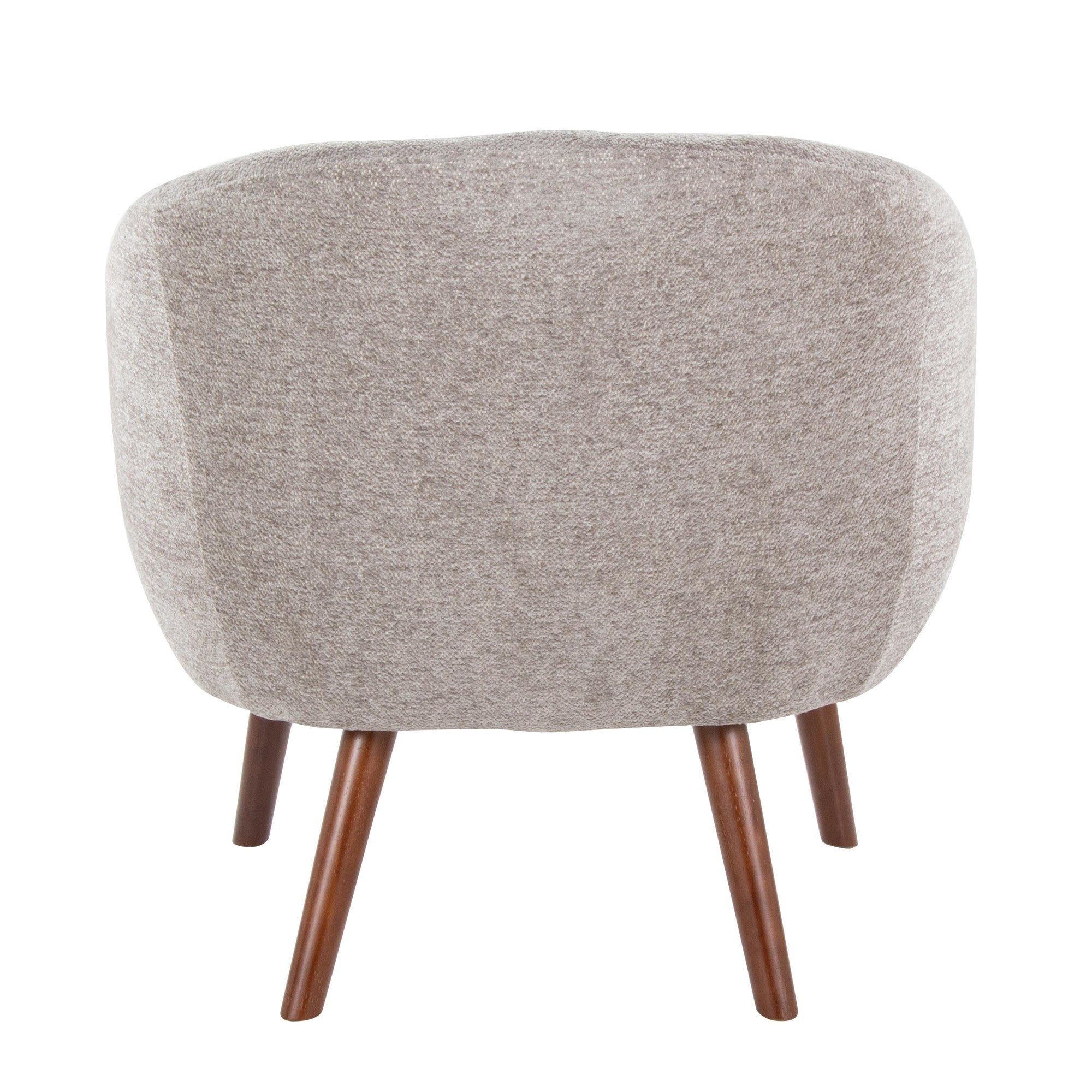 Ashland Lounge Chair - Walnut Wood, Grey Fabric