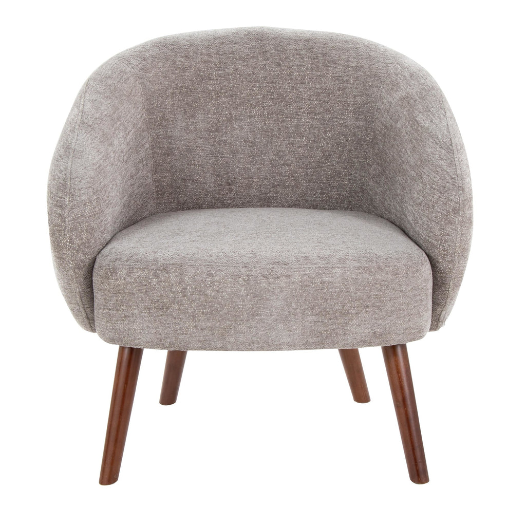 Ashland Lounge Chair - Walnut Wood, Grey Fabric