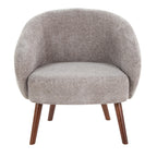 Ashland Lounge Chair - Walnut Wood, Grey Fabric