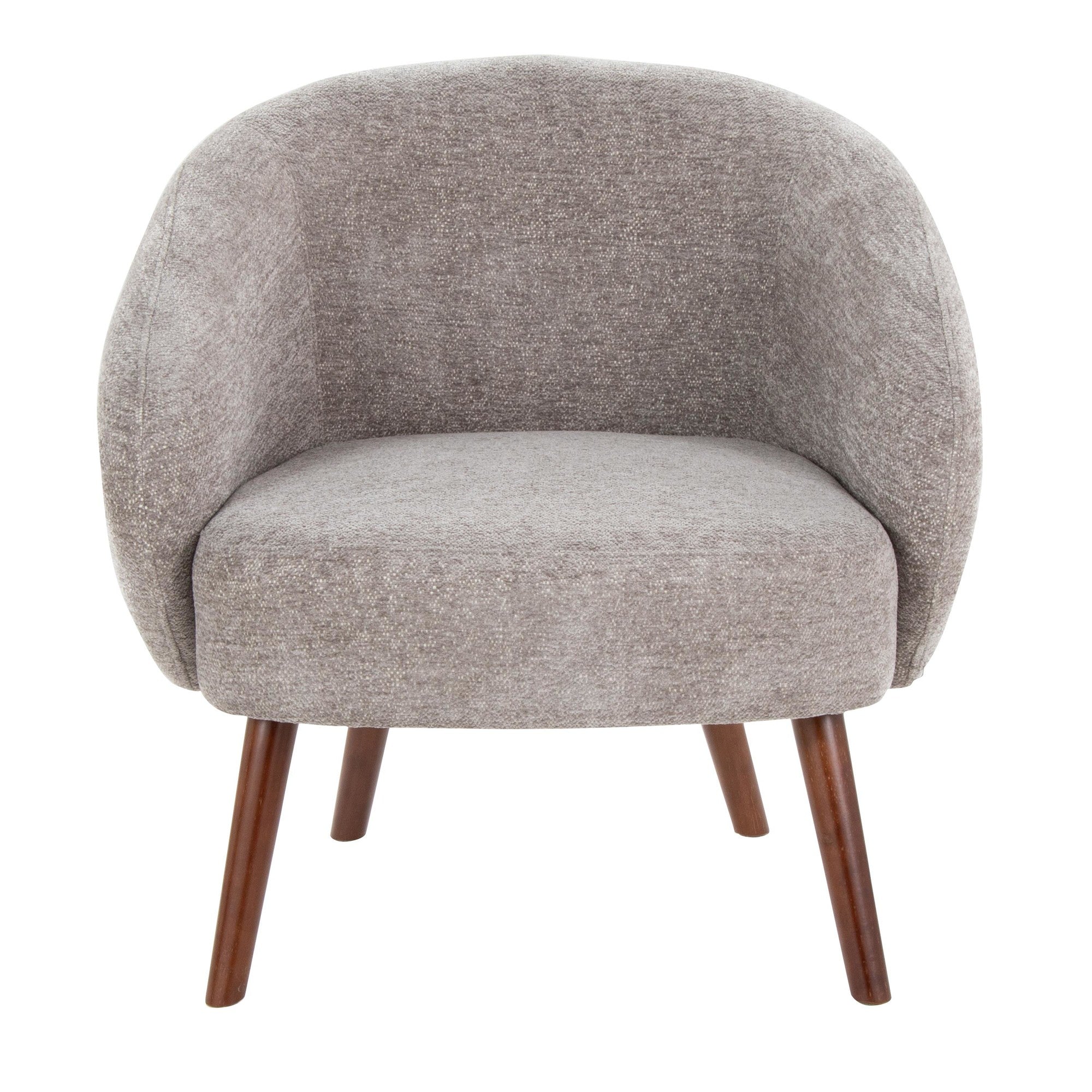 Ashland Lounge Chair - Walnut Wood, Grey Fabric