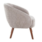 Ashland Lounge Chair - Walnut Wood, Grey Fabric
