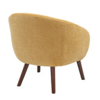 Ashland Lounge Chair - Walnut Wood, Yellow Fabric