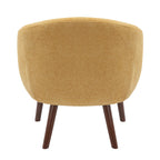 Ashland Lounge Chair - Walnut Wood, Yellow Fabric