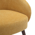 Ashland Lounge Chair - Walnut Wood, Yellow Fabric