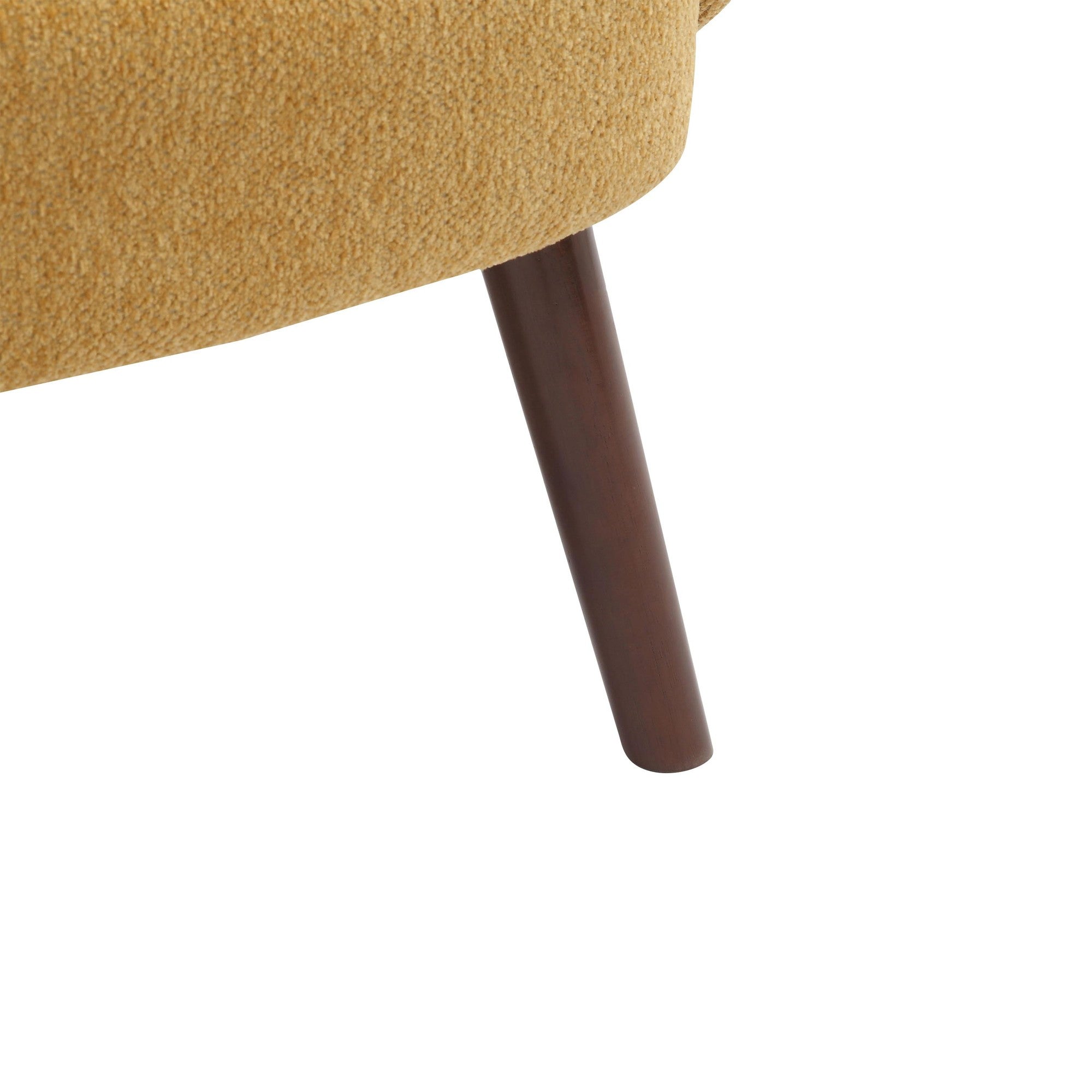 Ashland Lounge Chair - Walnut Wood, Yellow Fabric