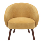 Ashland Lounge Chair - Walnut Wood, Yellow Fabric