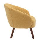 Ashland Lounge Chair - Walnut Wood, Yellow Fabric