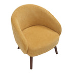 Ashland Lounge Chair - Walnut Wood, Yellow Fabric