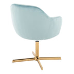 Buena Swivel Accent Chair - Chrome Gold Metal, Light Blue Velvet