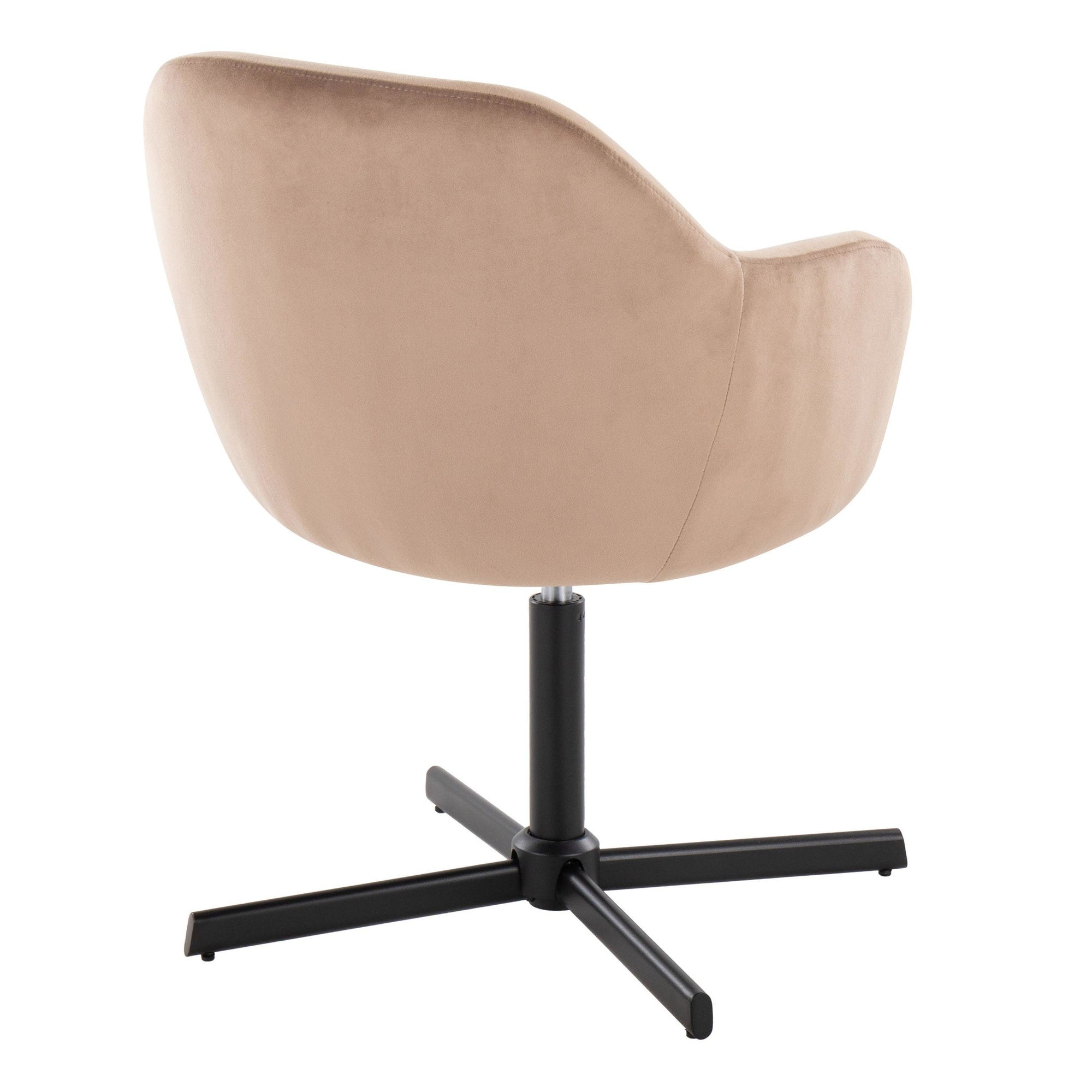 Buena Swivel Accent Chair - Black Metal, Brown Velvet