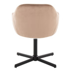 Buena Swivel Accent Chair - Black Metal, Brown Velvet