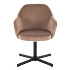 Buena Swivel Accent Chair - Black Metal, Brown Velvet