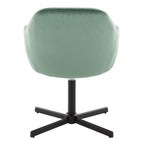 Buena Swivel Accent Chair - Black Metal, Green Velvet