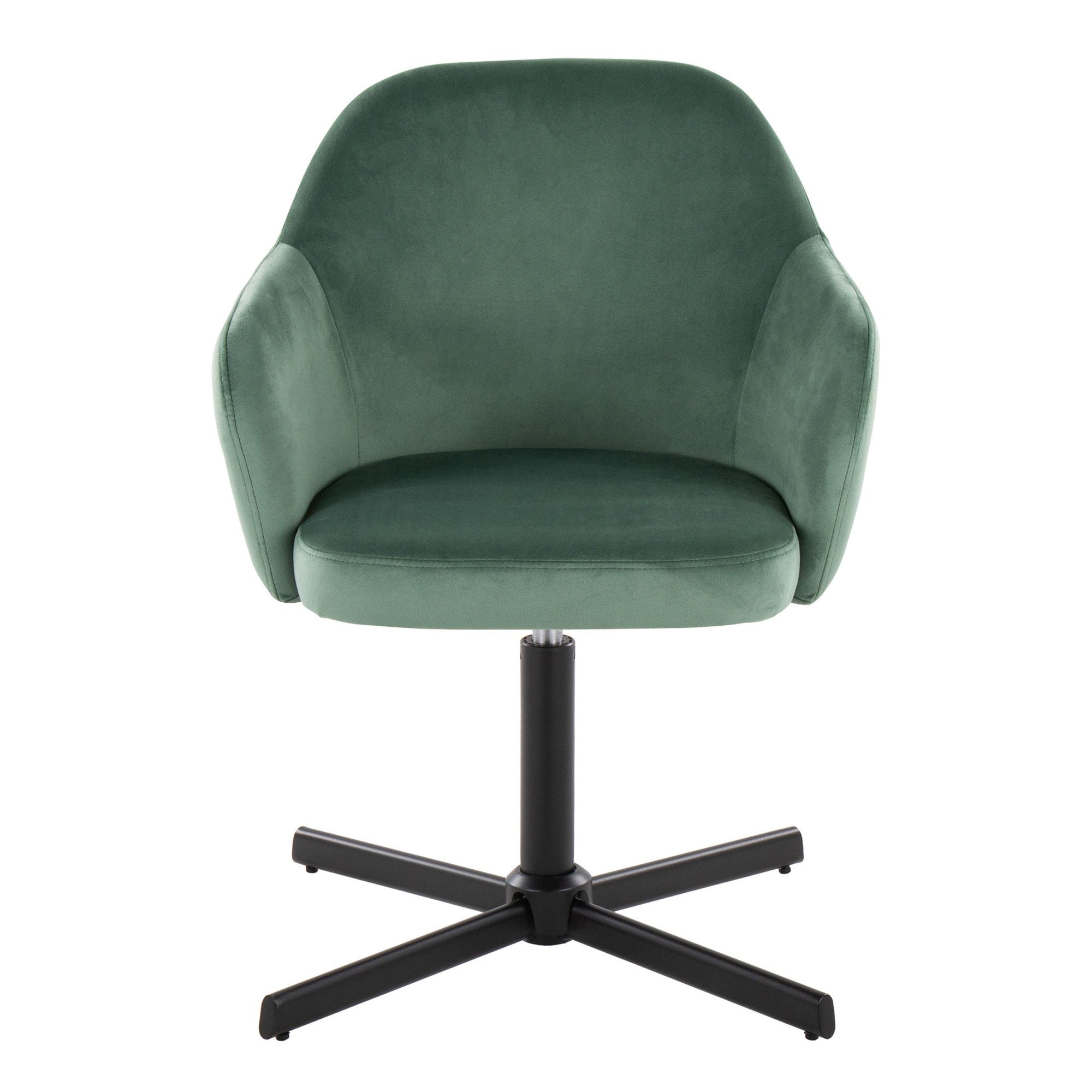 Buena Swivel Accent Chair - Black Metal, Green Velvet