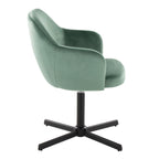 Buena Swivel Accent Chair - Black Metal, Green Velvet