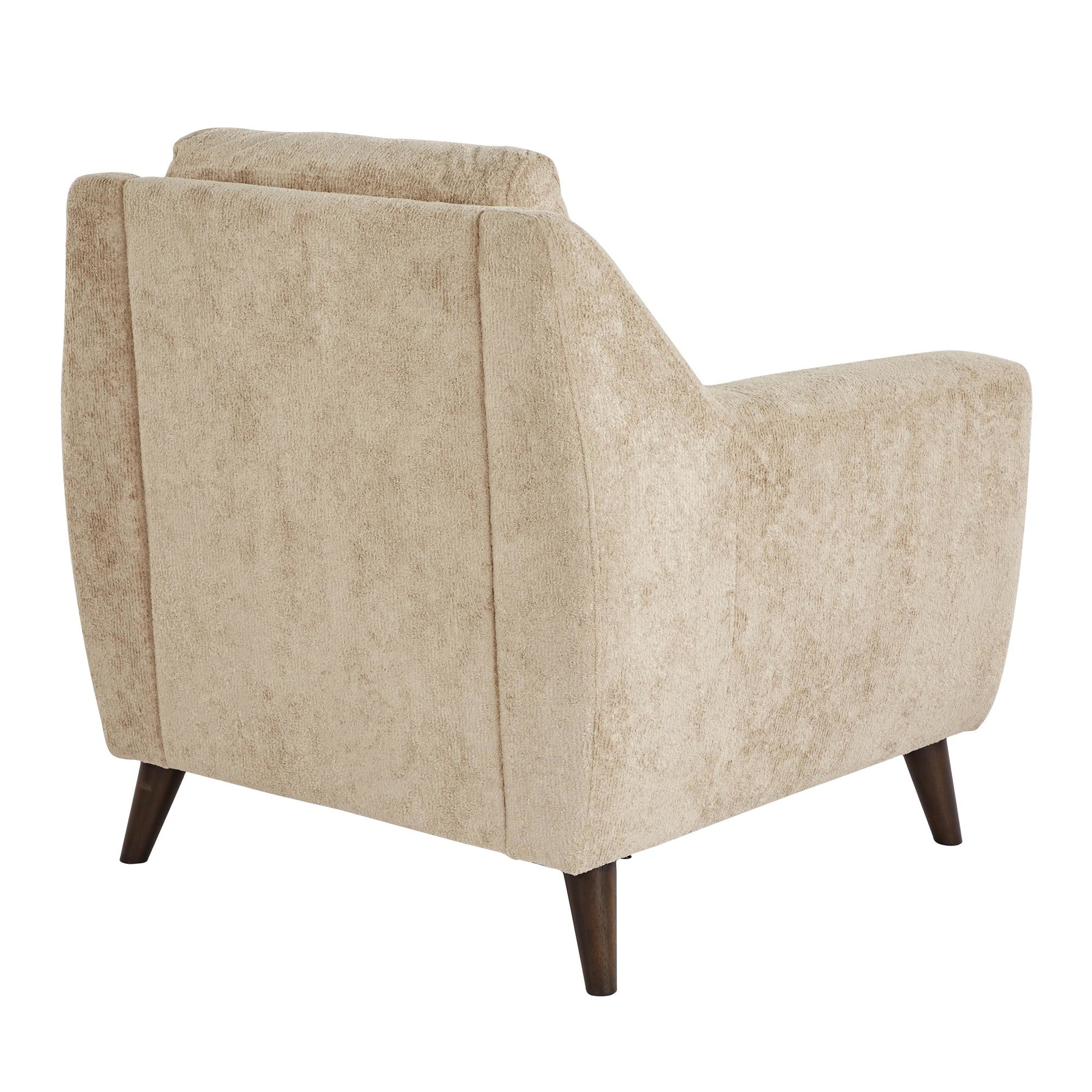 Carly Upholstered Armchair - Espresso Wood, Beige Fabric