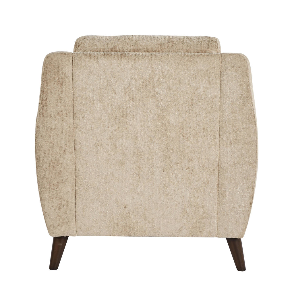 Carly Upholstered Armchair - Espresso Wood, Beige Fabric