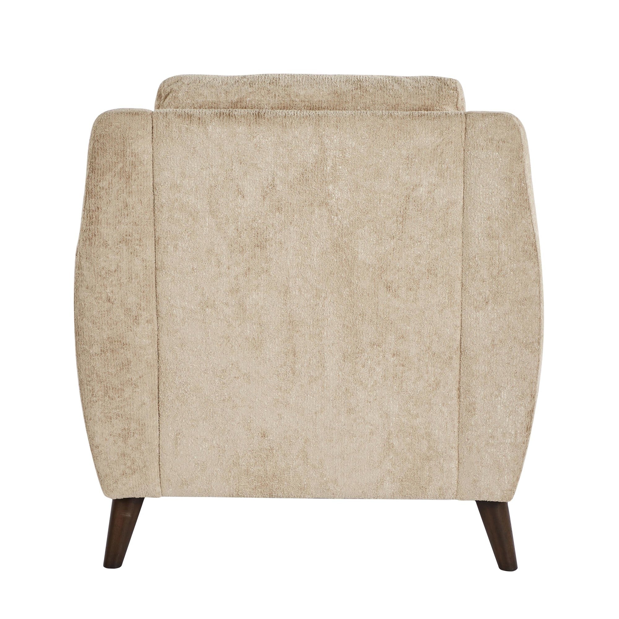 Carly Upholstered Armchair - Espresso Wood, Beige Fabric