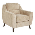Carly Upholstered Armchair - Espresso Wood, Beige Fabric